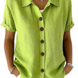 Gracie™ | Camisa de Mulher de Manga Curta Relaxada