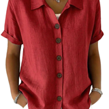 Gracie™ | Camisa de Mulher de Manga Curta Relaxada