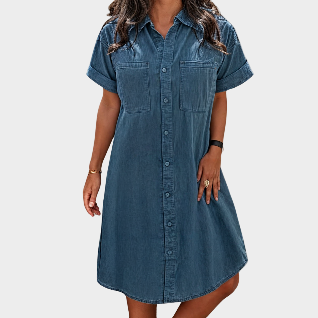 Vestido de jeans suave de verão