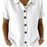 Gracie™ | Camisa de Mulher de Manga Curta Relaxada