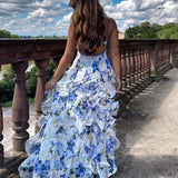 Uri | Vestido Midi Floral com Rouches