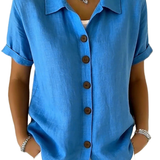 Gracie™ | Camisa de Mulher de Manga Curta Relaxada