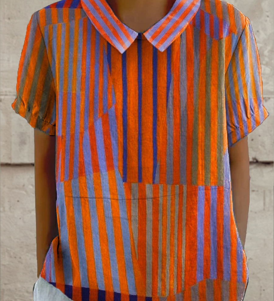 Nina - Camisa Listrada Geométrica