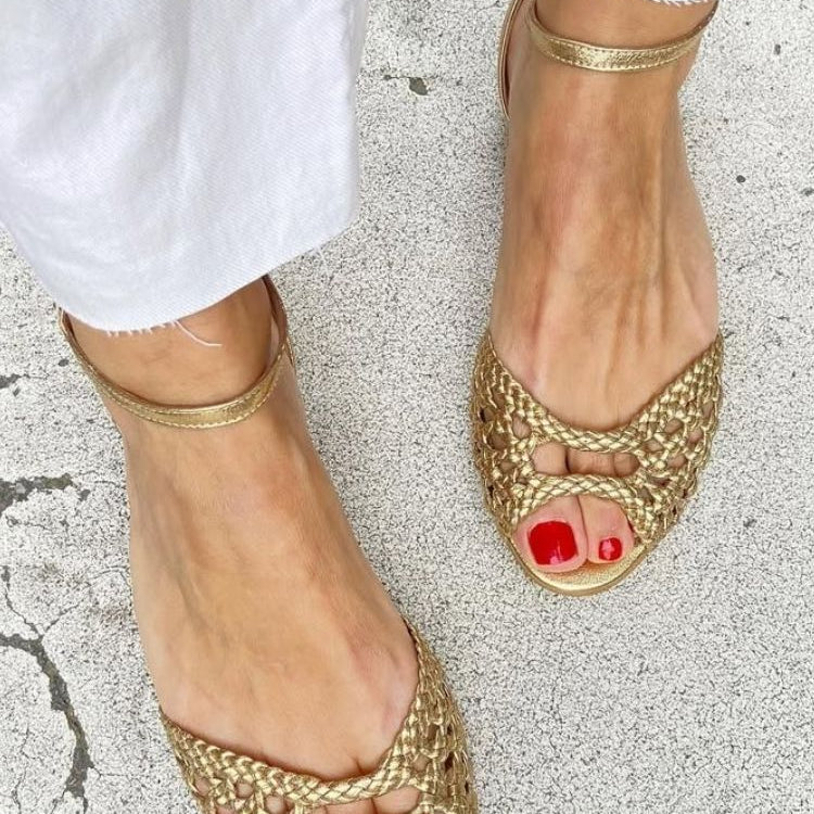 ISADORA SANDÁLIAS ENTRELAÇADAS DOURADAS