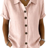 Gracie™ | Camisa de Mulher de Manga Curta Relaxada