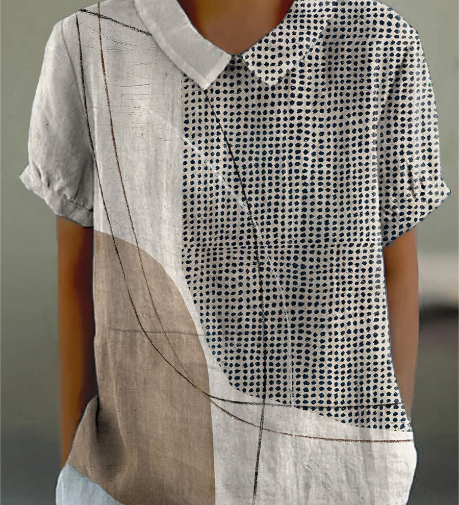 Lana - Camisa com Pontos e Linhas Abstratas