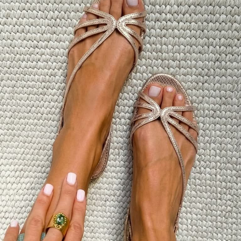 GINEVRA SANDÁLIAS DOURADAS ELEGÂNCIA DE VERÃO