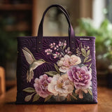 Bolso Artesanal Acolchado - Colibris e Orquídeas