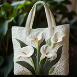Bolso Artesanal Acolchado - Lírios Brancos