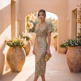 Antonella | Vestido elegante em tecido leve e fluido