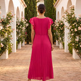 Seraphina | Elegante Maxi Vestido Plissado com Cintura Amarrada