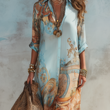 Serena | Vestido Chemisier Mediterrâneo