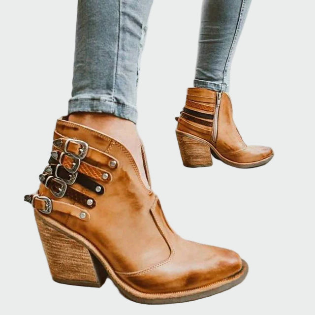 Botins de couro retro