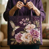 Bolso Artesanal Acolchado - Colibris e Orquídeas
