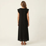 JOSETTE | VESTIDO MAXI ELEGANTE COM VOLANTES E DECOTE EM V
