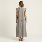 JOSETTE | VESTIDO MAXI ELEGANTE COM VOLANTES E DECOTE EM V