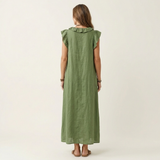 JOSETTE | VESTIDO MAXI ELEGANTE COM VOLANTES E DECOTE EM V