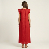 JOSETTE | VESTIDO MAXI ELEGANTE COM VOLANTES E DECOTE EM V