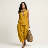 WREN | CONJUNTO DE TOP ENROLADO E CALÇAS LARGAS