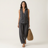 WREN | CONJUNTO DE TOP ENROLADO E CALÇAS LARGAS