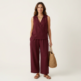 WREN | CONJUNTO DE TOP ENROLADO E CALÇAS LARGAS