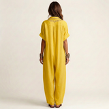 PETRA | VESTIDO MAXI DE LINHO COM COLAR V BORDADO