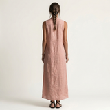 VALENTINA | VESTIDO MAXI SEM MANGAS COM CAPUZ E FECHO FRONTAL