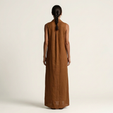 VALENTINA | VESTIDO MAXI SEM MANGAS COM CAPUZ E FECHO FRONTAL