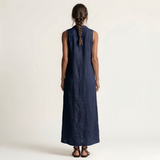 VALENTINA | VESTIDO MAXI SEM MANGAS COM CAPUZ E FECHO FRONTAL