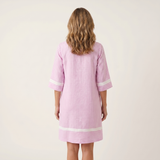 SOLVEIG | VESTIDO DE ALGODÃO COM DECOTE EM V E LISTRAS CONTRASTANTES