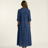 ODALYS | VESTIDO MAXI COM BORDADO FLORAL TONAL